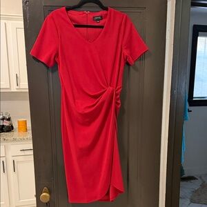 Tahari Bold Red Asymmetrical Dress